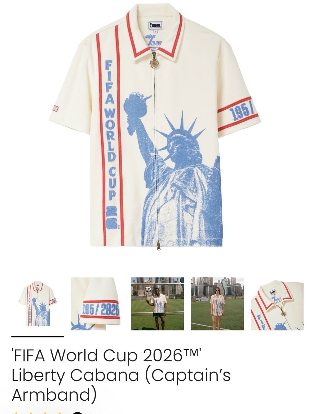 🇺🇸Liberty Cabana Zip Polo – Cream with Blue & Red🇺🇸